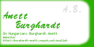 anett burghardt business card